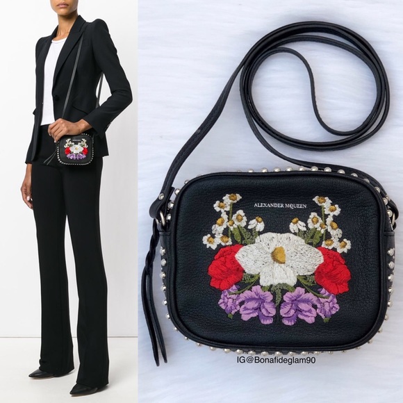 Alexander McQueen Handbags - Alexander McQueen Floral Embroidered Crossbody bag